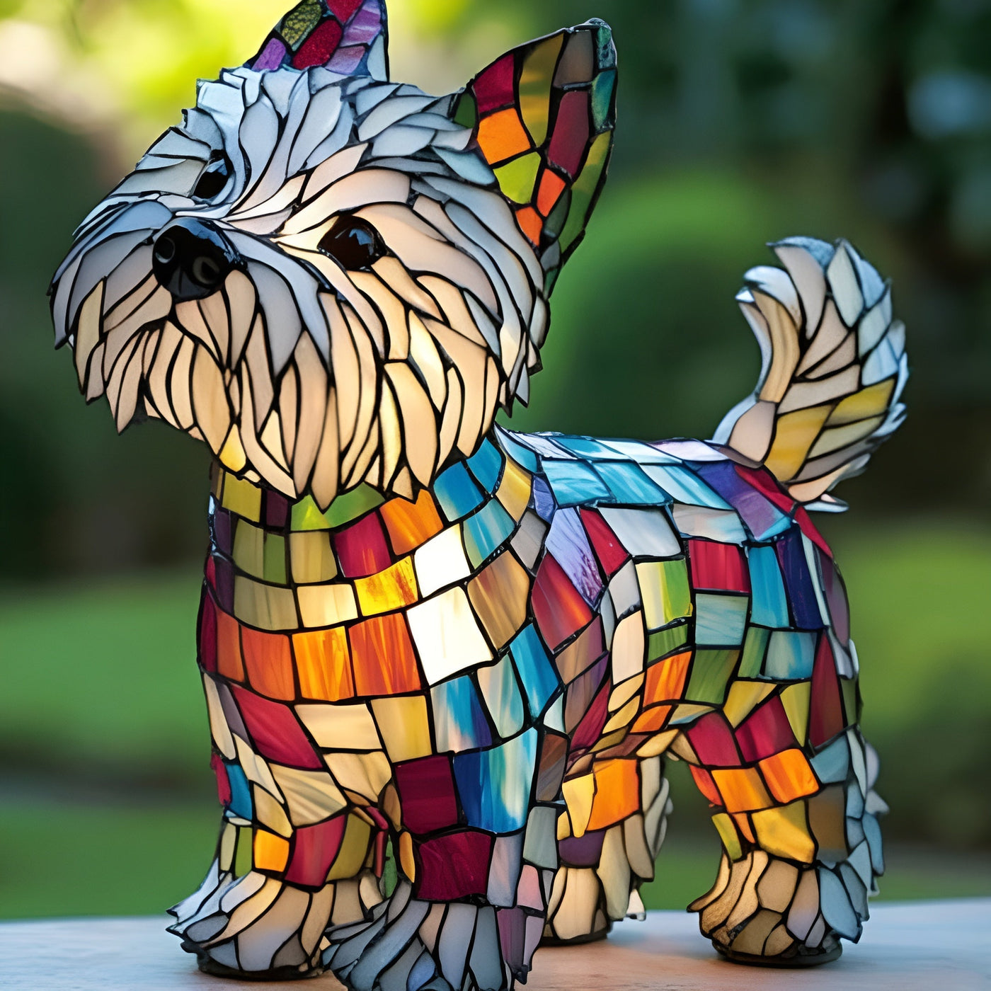 Max | Magisk Stained Glass Dog Lamp