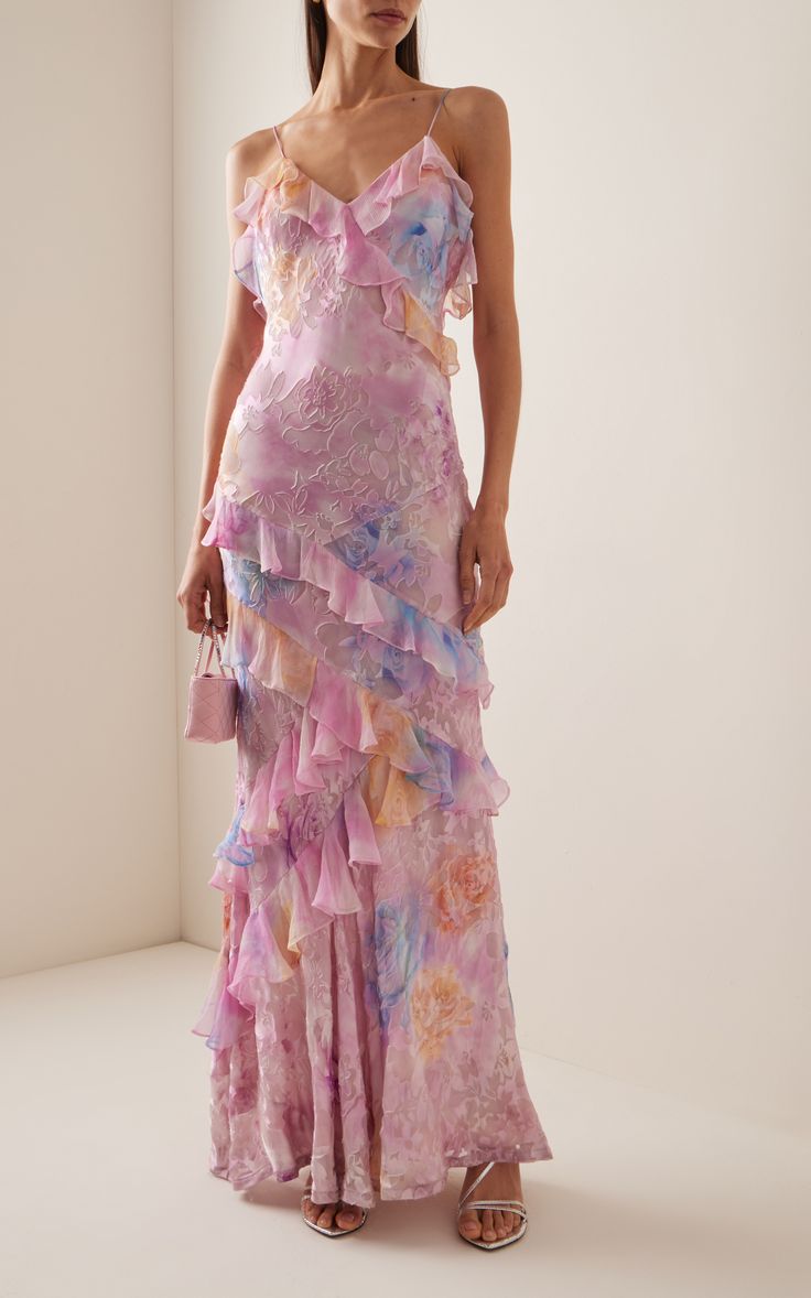 Isadora | Romantic Long Pastel Silk Dress