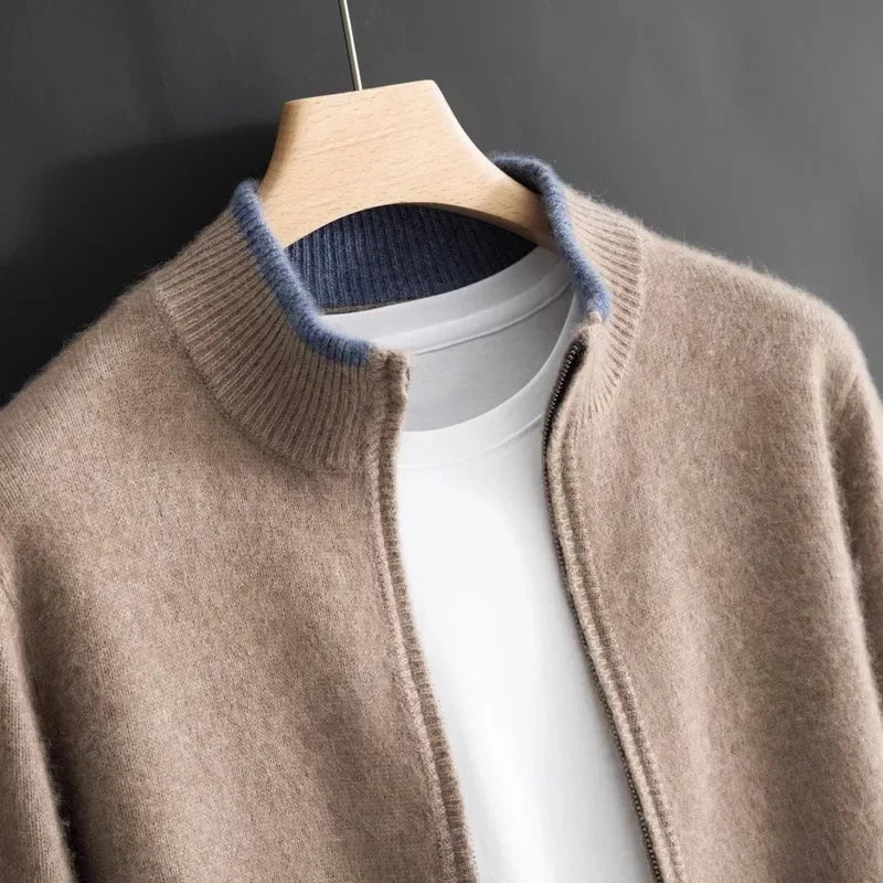 OAKLEY | CARDIGAN ZIPPÉ EN LAINE DE QUALITÉ SUPÉRIEURE