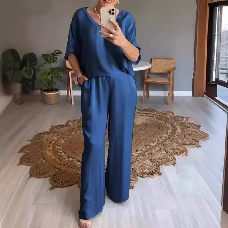 ALYSSA | Elegant and Comfortable 2-Piece Satin Suit