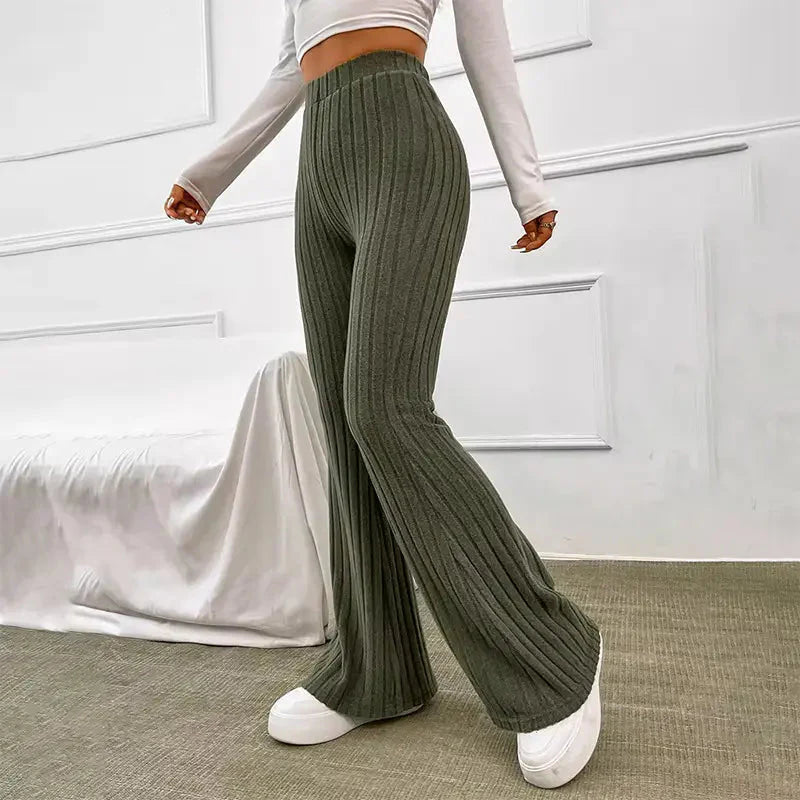 Pantalon long taille haute évasé micro-évasé Brit &amp; Boho™ I Pamela