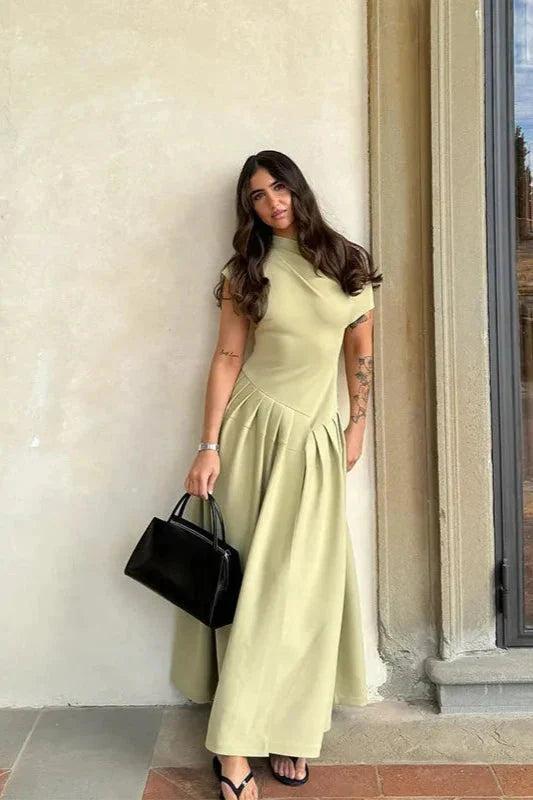 Brit & Boho™️ Ella  | Elegant Pleated Long Dress