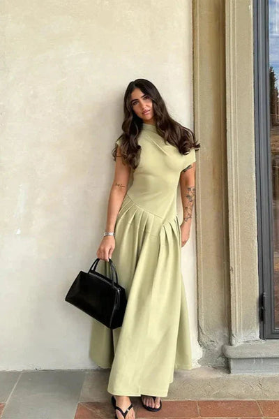 Brit & Boho™️ Ella  | Elegant Pleated Long Dress
