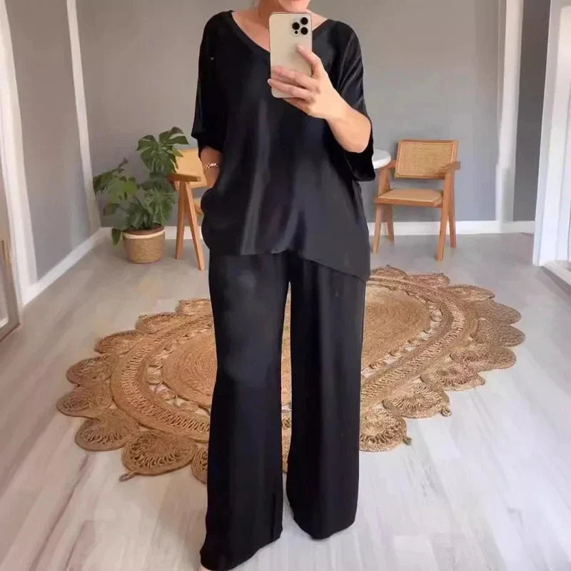 ALYSSA | Elegant and Comfortable 2-Piece Satin Suit