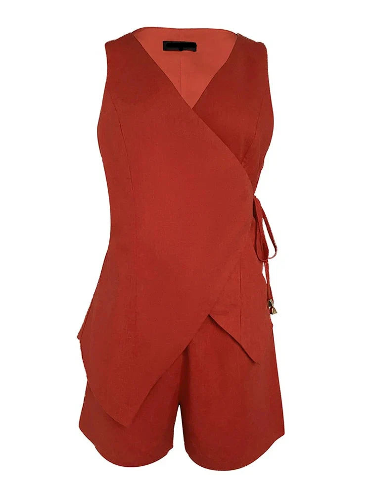 ELIANA | Side-Lacing Cropped Set for Elegant Comfort and Versatile Style