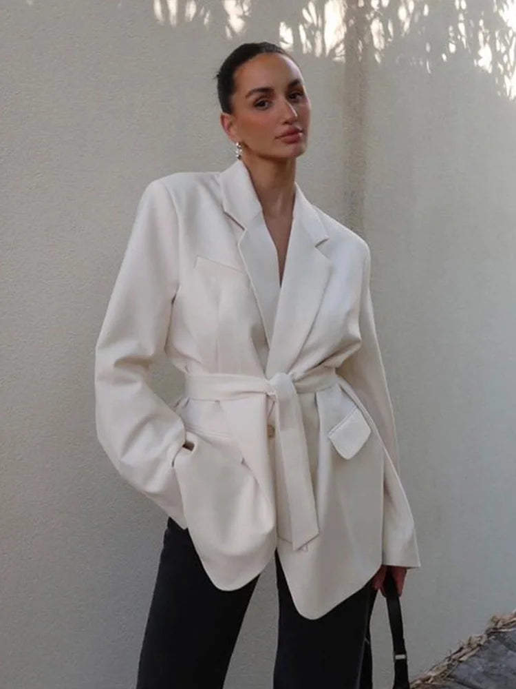 BELTED BLAZER COAT