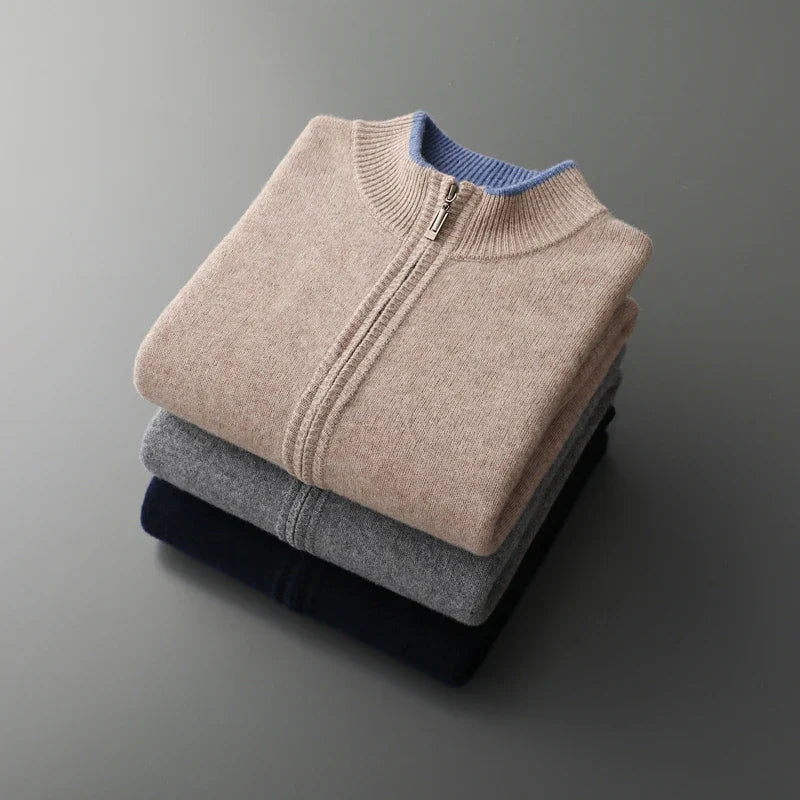 OAKLEY | CARDIGAN ZIPPÉ EN LAINE DE QUALITÉ SUPÉRIEURE