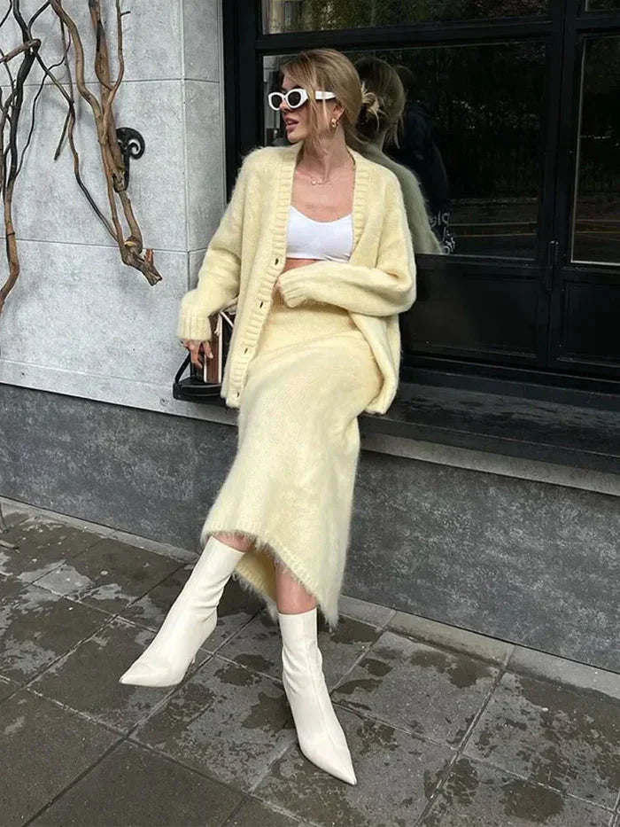 Brit & Boho™️ Aria I Neck Cardigan Sweater