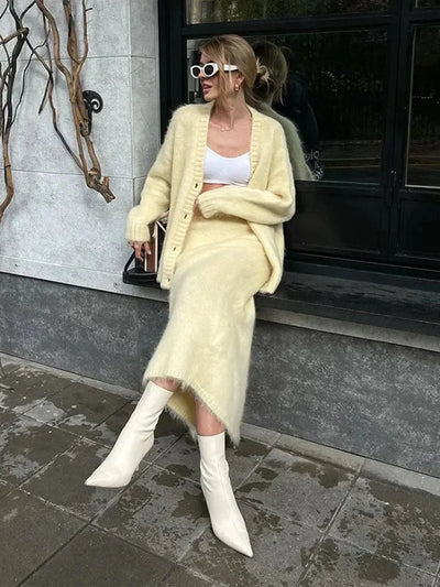 Brit & Boho™️ Aria I Neck Cardigan Sweater