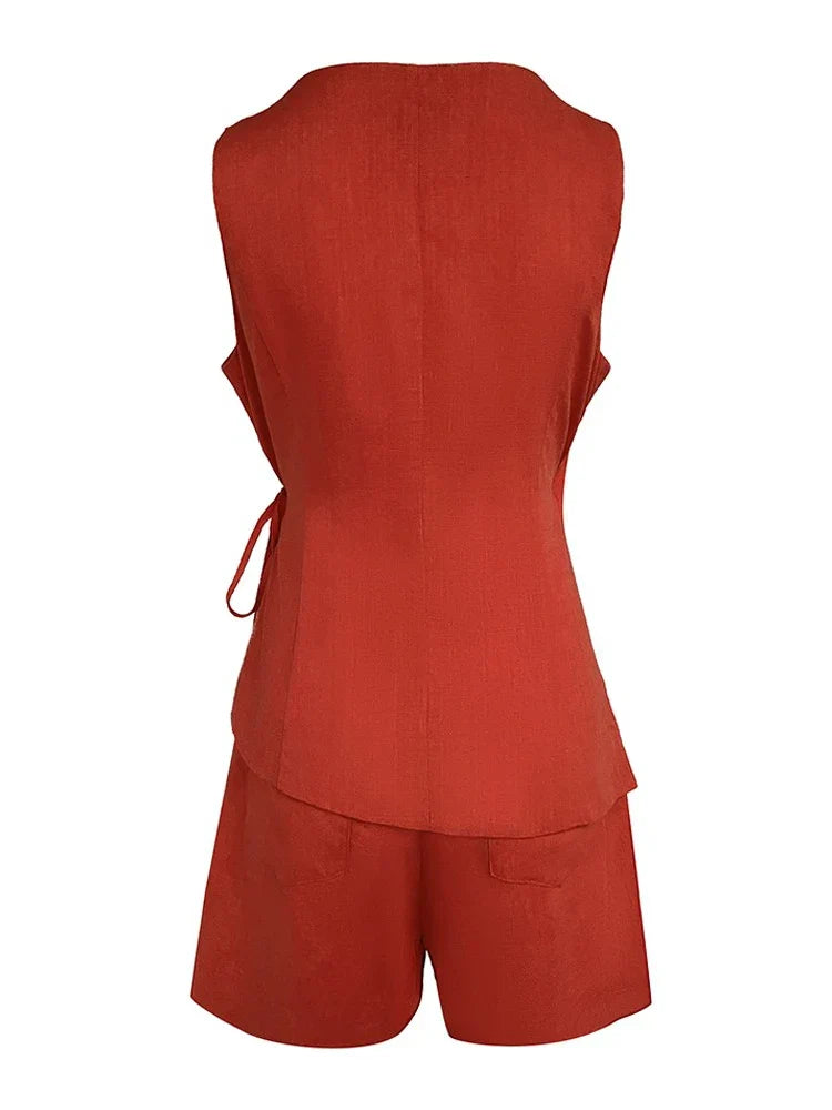 ELIANA | Side-Lacing Cropped Set for Elegant Comfort and Versatile Style