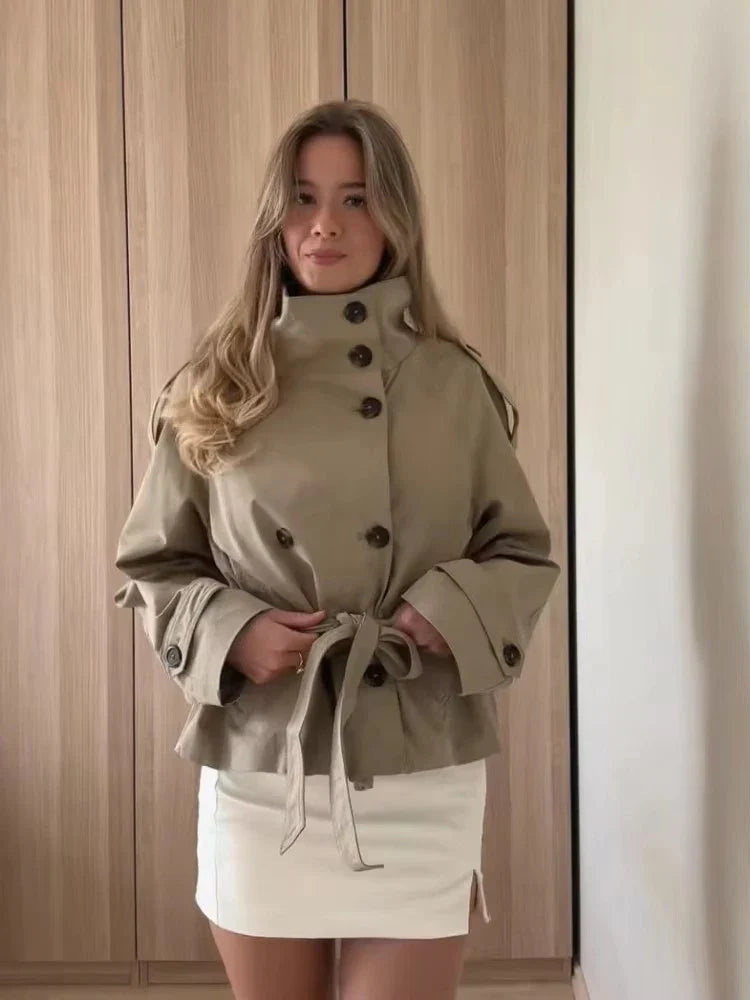 CHIC STAND COLLAR DOUBLE