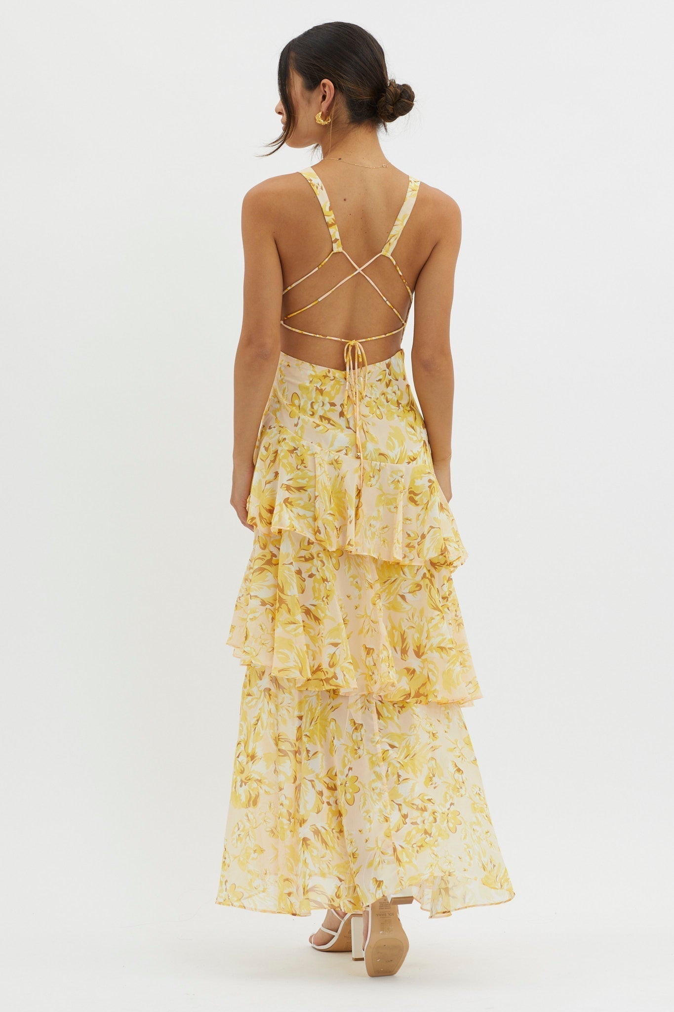 Siena | Yellow Floral Summer Ruffle Dress