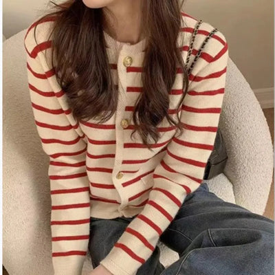 HOLLY | STRIPED CASUAL CARDIGAN