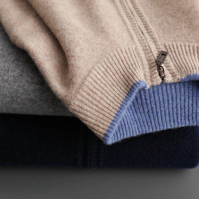 OAKLEY | CARDIGAN ZIPPÉ EN LAINE DE QUALITÉ SUPÉRIEURE