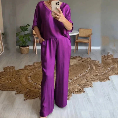 ALYSSA | Elegant and Comfortable 2-Piece Satin Suit