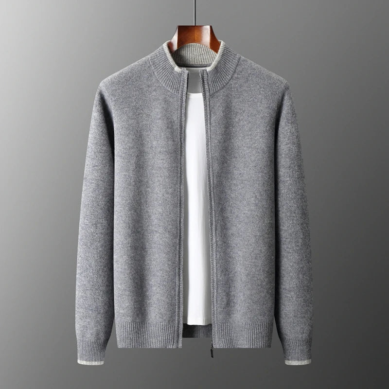 OAKLEY | CARDIGAN ZIPPÉ EN LAINE DE QUALITÉ SUPÉRIEURE