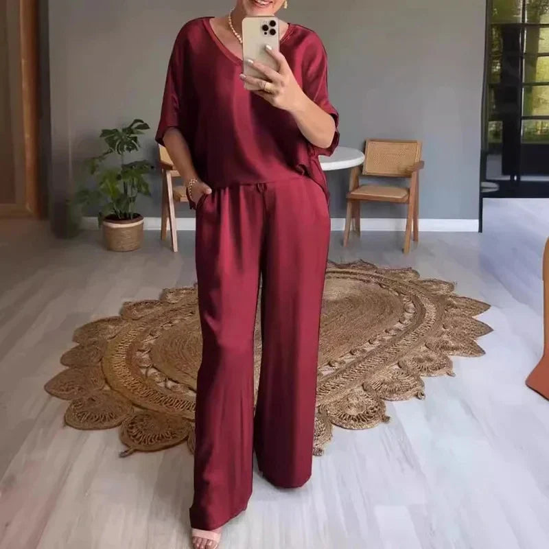 ALYSSA | Elegant and Comfortable 2-Piece Satin Suit
