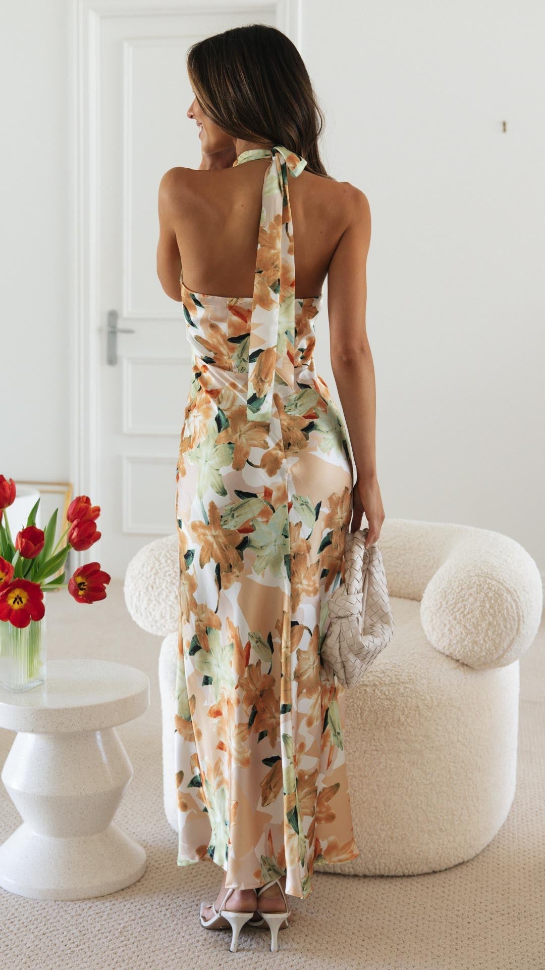 Shannon | Floral Maxi Dress with Halter Neckline