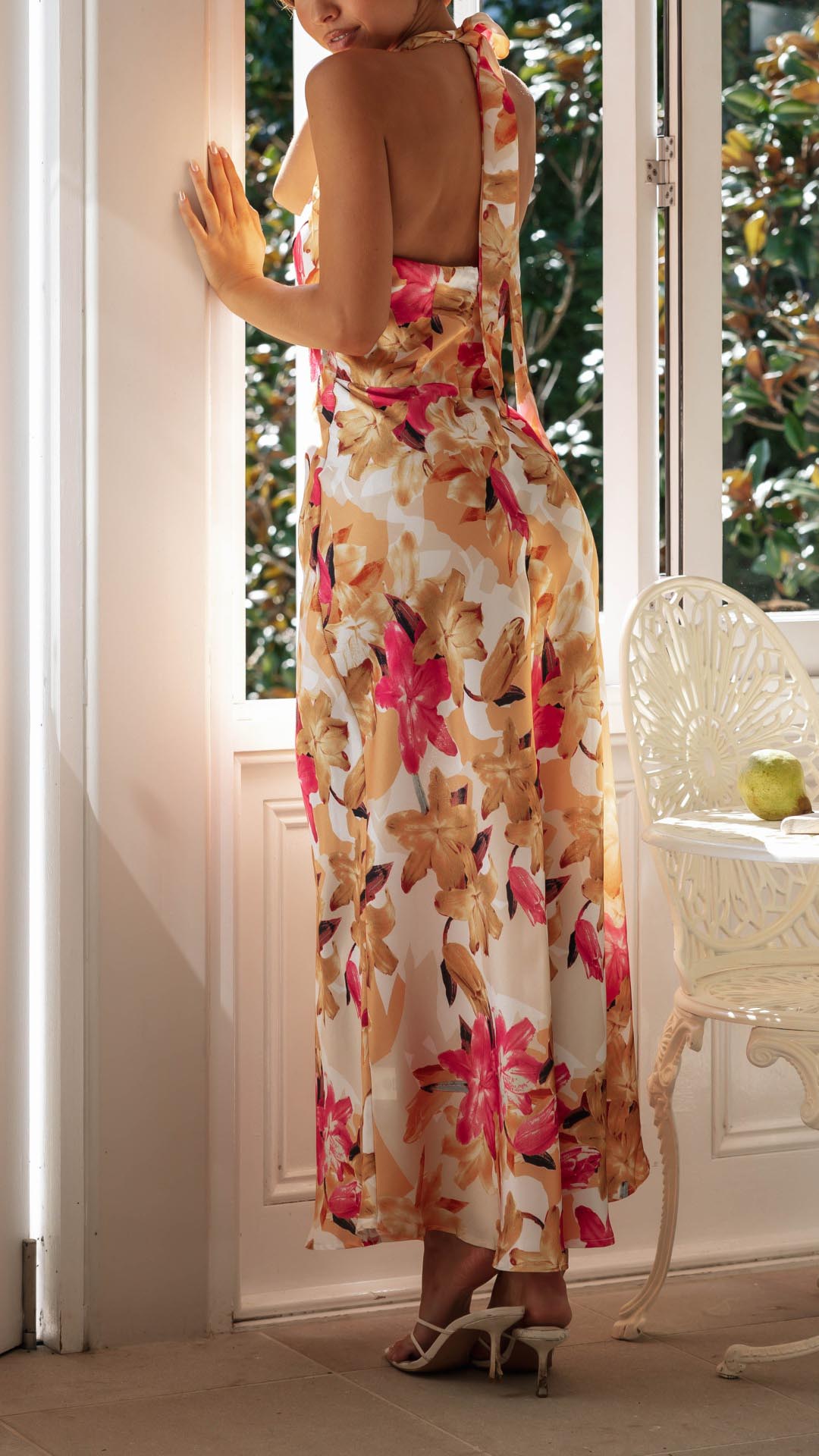 Shannon | Floral Maxi Dress with Halter Neckline
