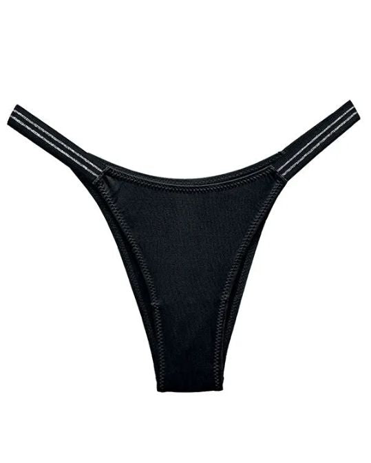 Female Glossy Dazzing Stripe T-back Underwear