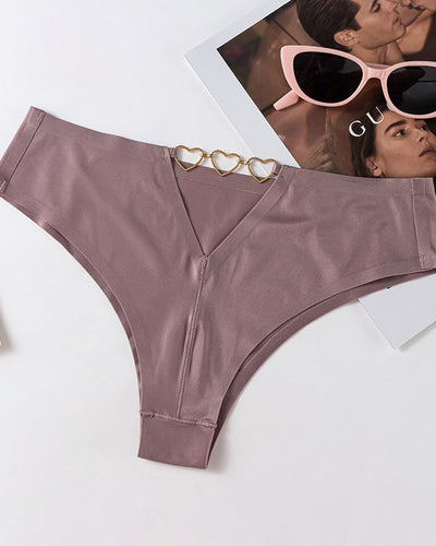 Naadloze T-vormige slip in nude-stijl van Ice Silk