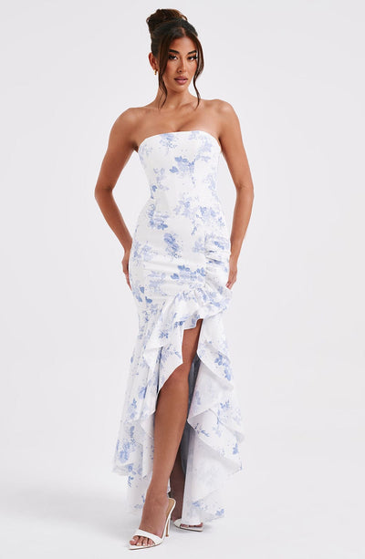Angelina | Strapless Floral Elegance