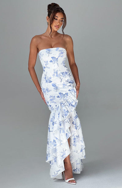Angelina | Strapless Floral Elegance