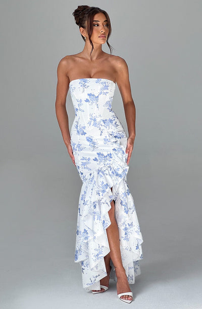 Angelina | Strapless Floral Elegance