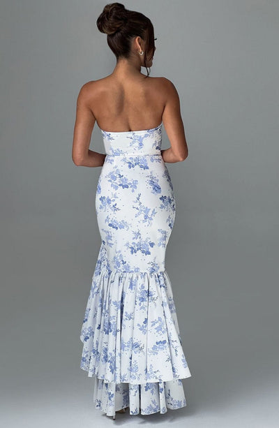 Angelina | Strapless Floral Elegance