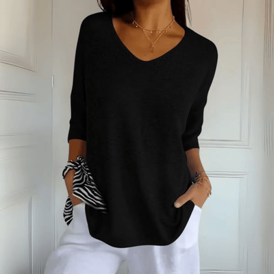 ANNA | KNITTED V-NECK TOP