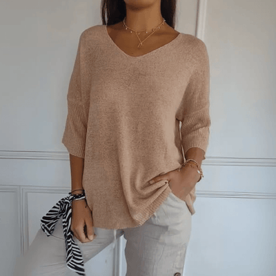 ANNA | KNITTED V-NECK TOP