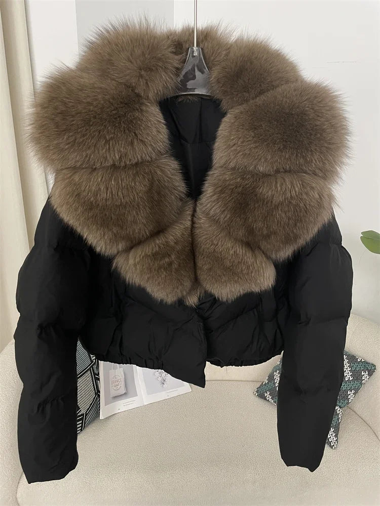 Brit & Boho™ | Aisha Puffer Jacket with Fur