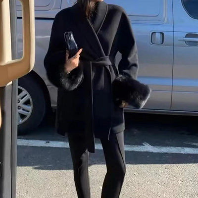 Brit & Boho™ | Alessia Fur Trench Coat