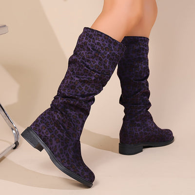 Viki - Leopard Print Mid-Calf Boots