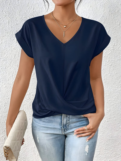 Viki – Twist Front V-Neck Top