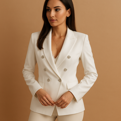 Casual cotton blazer for women with a timeless design | Fenna