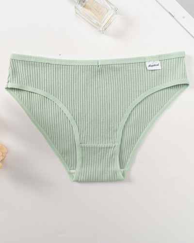 Sous-vêtements côtelés taille moyenne à haute élasticité pour femmes