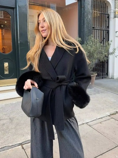 ELEGANT LACE-UP COAT