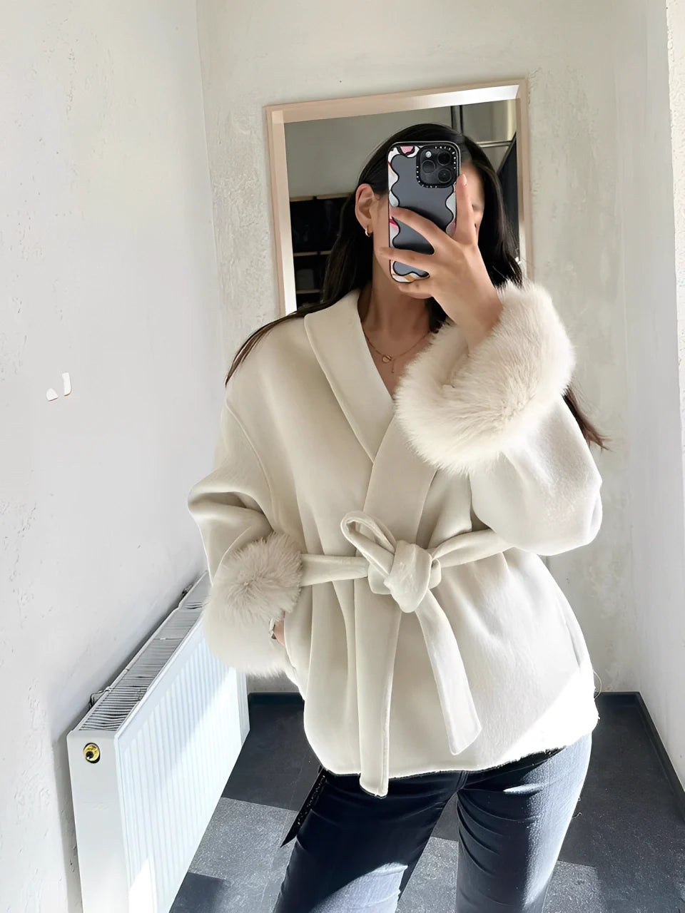 ELEGANT LACE-UP COAT