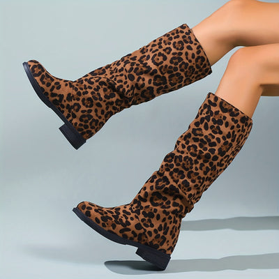 Viki - Leopard Print Mid-Calf Boots