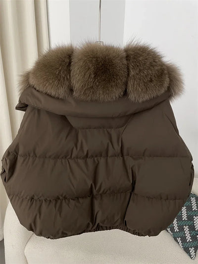 Brit & Boho™ | Aisha Puffer Jacket with Fur