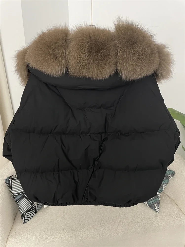 Brit & Boho™ | Aisha Puffer Jacket with Fur