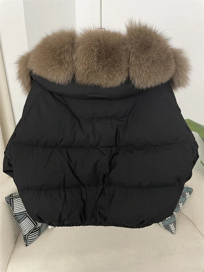 Brit & Boho™ | Aisha Puffer Jacket with Fur