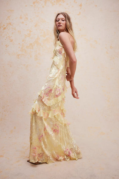 Isadora | Romantic Long Pastel Silk Dress