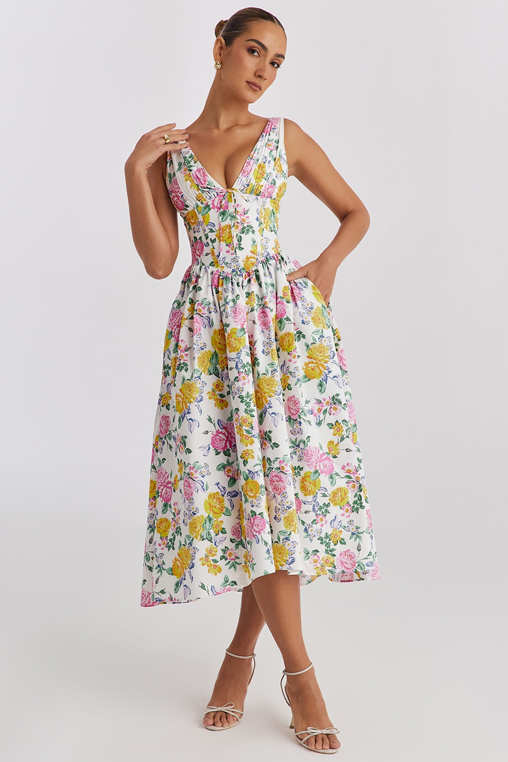 Giulietta | Summer Midi Dress with Colorful Flowers