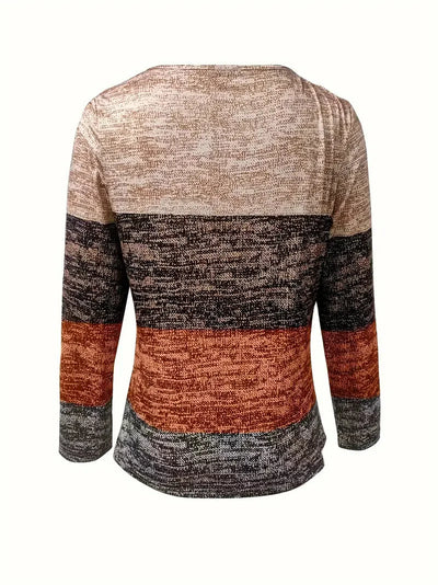 Brit & Boho™ I Marites Color Block Quarter Zip T-Shirt