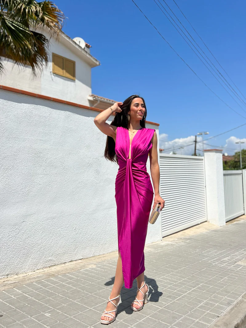 IVANA | Dress with Tie-Front Neckline