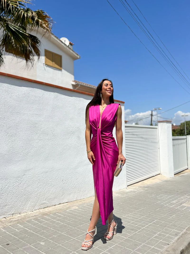 IVANA | Dress with Tie-Front Neckline
