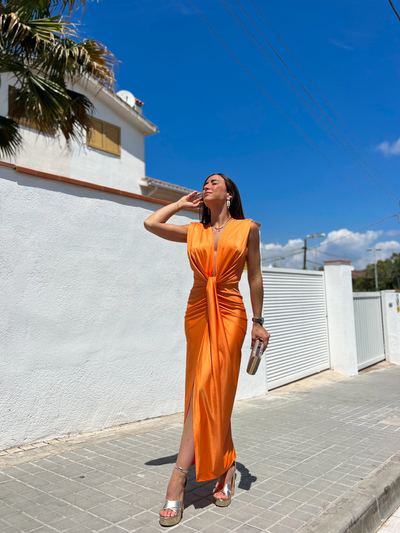 IVANA | Dress with Tie-Front Neckline