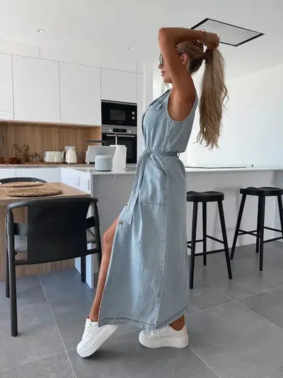 Viki| Maxi Denim Dress